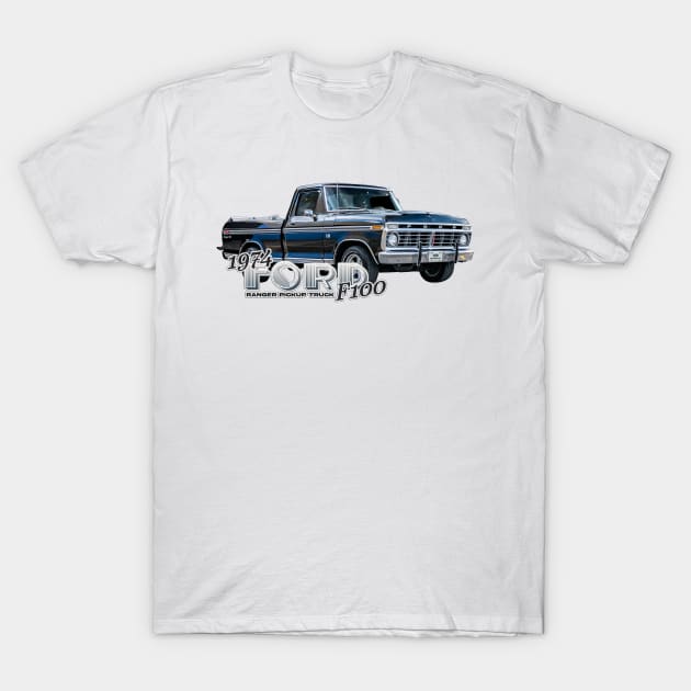 1974 Ford F-100 Ranger Pickup Truck T-Shirt by Gestalt Imagery